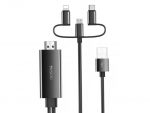 کابل 3سر لایتنینگ،تایپسی،میکرو به Hdmi یسیدو 4k مدل HM05 | استپ موبایل