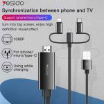 کابل 3سر لایتنینگ،تایپسی،میکرو به Hdmi یسیدو 4k مدل HM05 | استپ موبایل