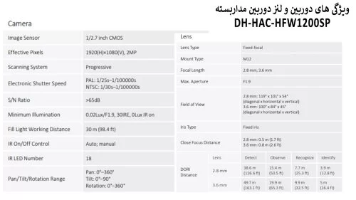 دوربین مدار بسته داهوا 1200SP