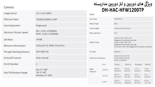 دوربین مدار بسته داهوا 1200TP