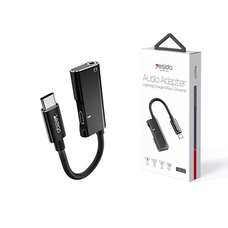 مبدل 1 به 2 لایتنینگ به جک 3.5 میلیمتری یسیدو مدل YAU11