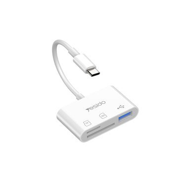 تبدیل Type-C به USB-3 و مموری کارد یسیدو مدل Yesido GS16