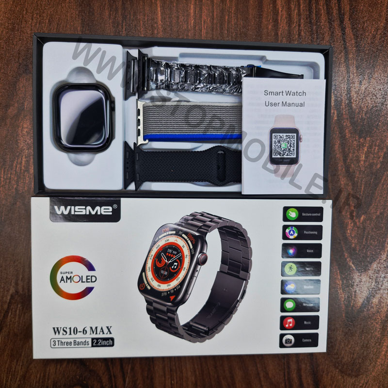 ساعت هوشمند استپ موبایل | لوازم جانبی موبایل و تبلت | ساعت هوشمند ویسمی WS10-6 MAX با 3 مدل بند و قابلیت اتصال به گوشی