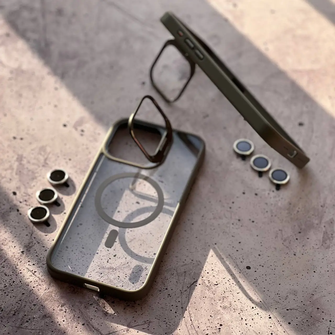 گارد آیفون 13 - IPHONE 13 مدل مگسیف دار شفاف دور رنگی با گلس لنز برند JOYPRODO A SERIES