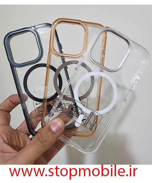 گارد مگسیف دار شفاف دور رنگی creative case