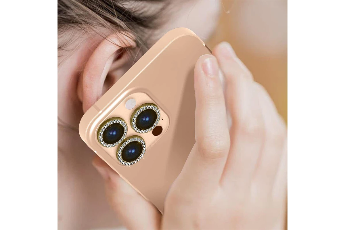 گلس دوربین آیفون از نوع رینگی نگین دار - 1