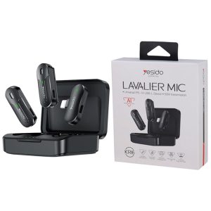 میکروفون یقه ای یسیدو مدل KR16 (کیس شارژر, 2کاربره , لایتنینگ)