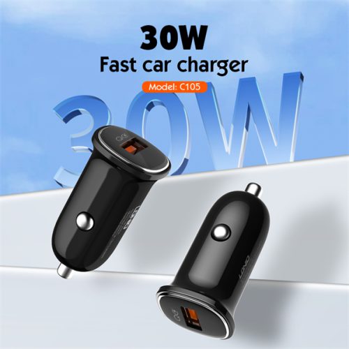 شارژر فندکی LDNIO مدل C105 با یک پورت USB با توان خروجی 30 وات