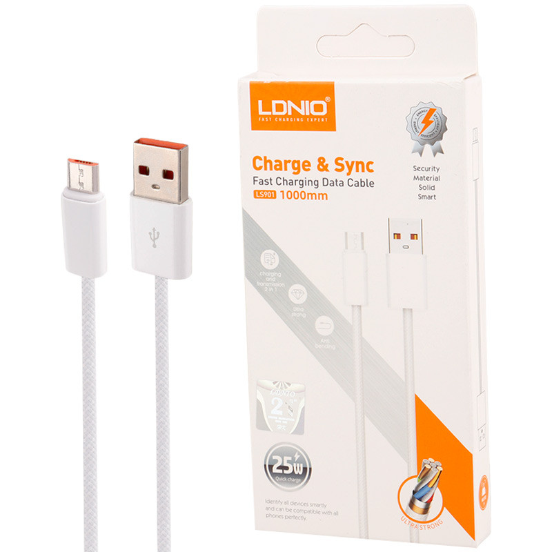 کابل شارژ LDNIO LS901 مدل USB به Micro طول 1 متر 25 وات کابل شارژ LDNIO LS901 مدل USB به Micro طول 1 متر 25 وات
