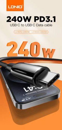 کابل شارژ LDNIO LS921C مدل Type-C به Type-C طول 1 متر با توان 240 وات