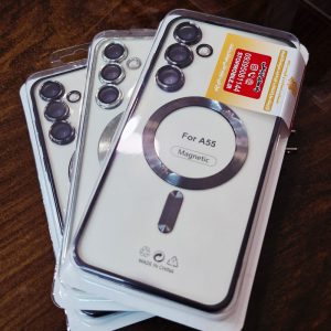 قاب ژله ای و محافظ لنزدار سامسونگ Galaxy A55 مدل مگ سیف دار