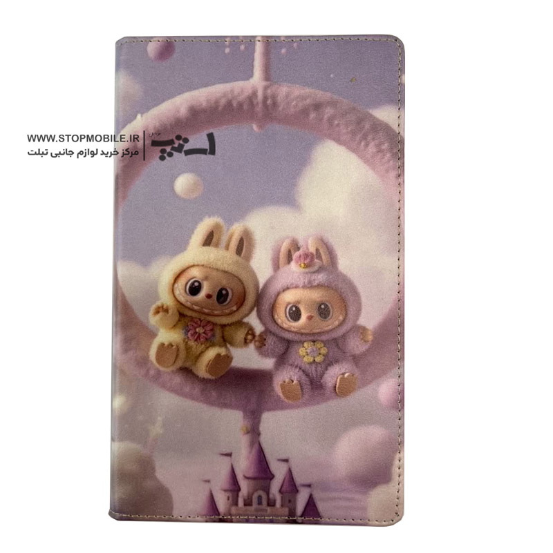 طرحدار-تبلت-لبوبو-labubu-2 استپ موبایل | لوازم جانبی موبایل و تبلت | کیف تبلت سامسونگ Tab A9 (2023) 8.7 inch SM-X115 طرح لبوبو Labubu