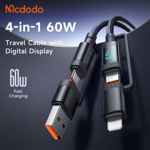 کابل مک دودو Mcdodo CA-1990 از نوع (USB-A/USB-C به USB-C/Lightning) با طول ۱.۲ متر