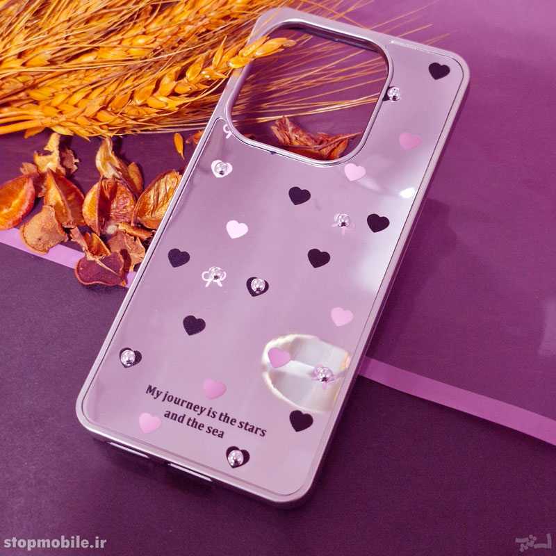 قاب لاکچری شیائومی Note 14 4G مدل آینه ای قلبی قاب لاکچری شیائومی Note 14 4G مدل آینه ای قلبی