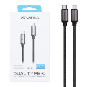کابل VIPLATINA مدل BC10 از نوع USB-C به USB-C