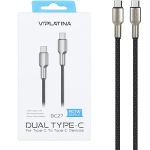 کابل VIPLATINA مدل BC27 از نوع USB-C به USB-C