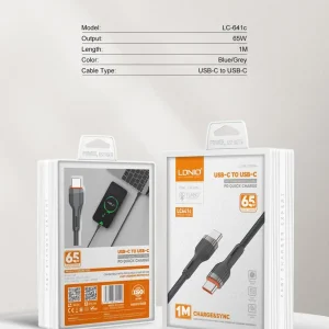 کابل شارژ LDNIO LC641C مدل TYPE C به TYPE C طول 1 متر کنفی