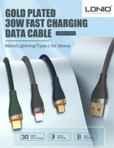 کابل شارژ LDNIO LS691 مدل USB به طول 1 متر کنفی