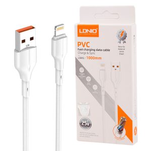 کابل شارژ LDNIO LS841 مدل USB به LIGHTNING طول 1 متر 25 وات