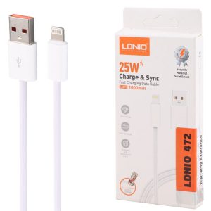 کابل شارژ LDNIO LS891 مدل USB به LIGHTNING طول 1 متر 25 وات