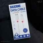 کابل شارژ سیلیکونی مدل 6A از نوع Micro USB طول 1 متر سفید