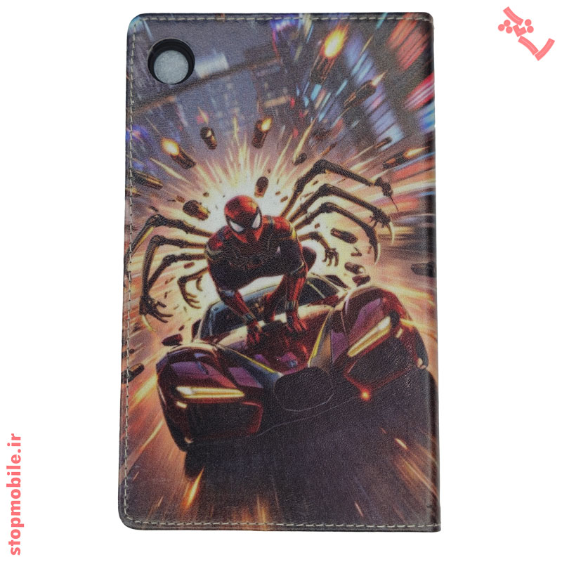 کیف طرح دار تبلت استپ موبایل | لوازم جانبی موبایل و تبلت | کیف تبلت سامسونگ Tab A11 SM-X135 طرح مرد عنکبوتی