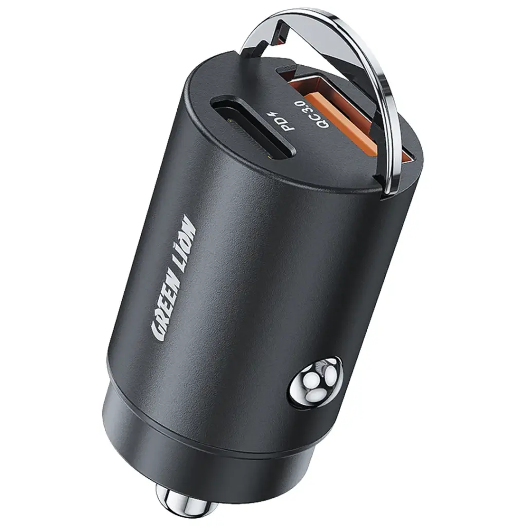 شارژر فندکی گرین لاین RING CHARGE با خروجی‌های USB-A و USB-C