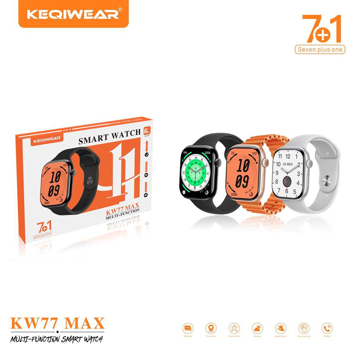 ساعت هوشمند KEQIWEAR مدل KW77 MAX با 7 مدل بند و قابلیت اتصال به گوشی