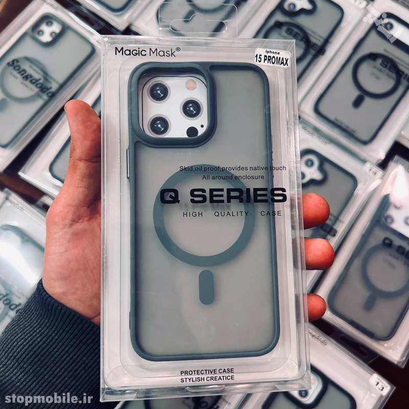قاب آیفون 15 پرو مکس - IPHONE 15 Pro Max مدل مگ سیف دار پشت مات Magic Mask