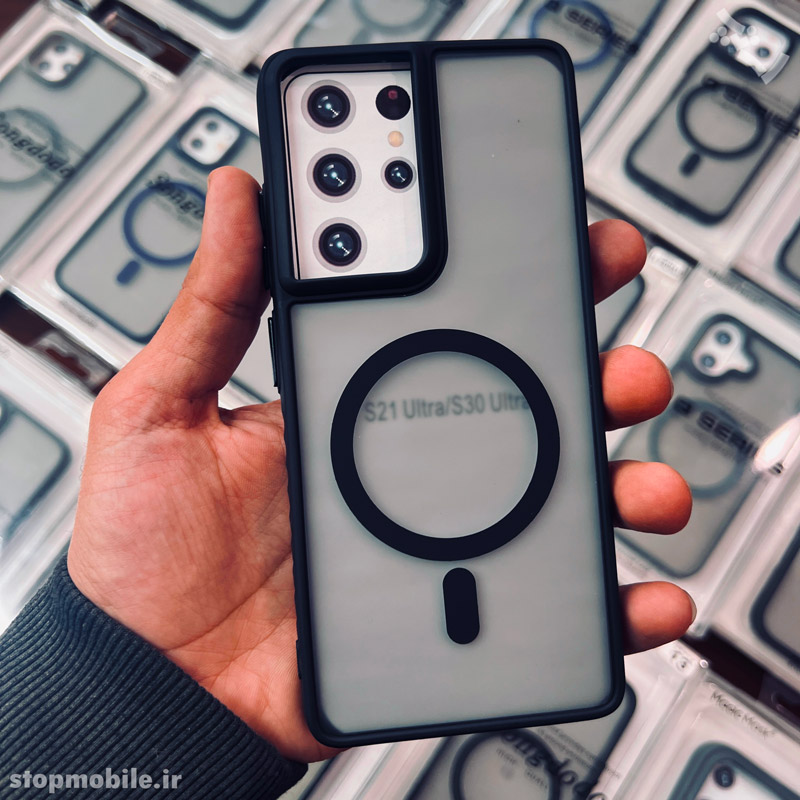 قاب سامسونگ S21 Ultra مدل مگ سیف دار پشت مات Magic Mask