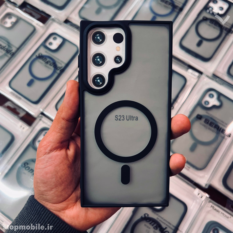 قاب سامسونگ S23 Ultra مدل مگ سیف دار پشت مات Magic Mask