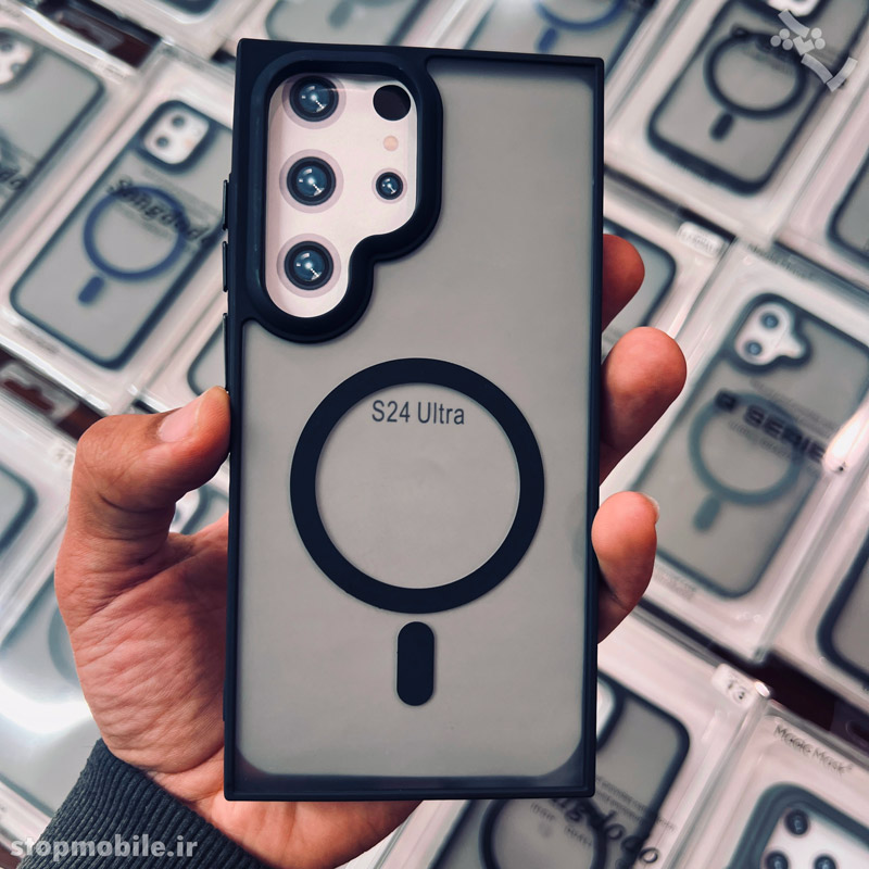 قاب سامسونگ S24 Ultra مدل مگ سیف دار پشت مات Magic Mask
