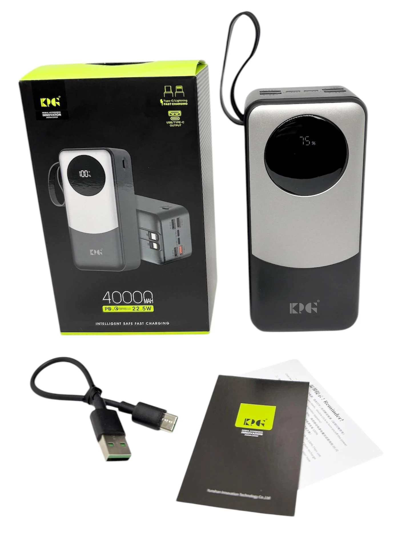 پاوربانک کی پی مدل KPG-402X با ظرفیت 40000 میلی آمپر 22.5 وات PD