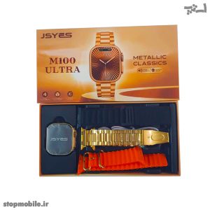 ساعت هوشمند JSYES مدل M100 ULTRA | طرح اولترا طلایی رنگ