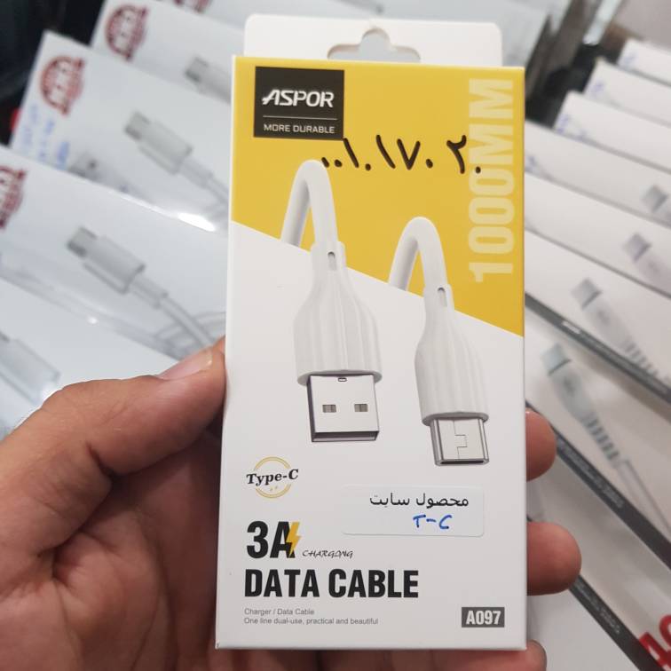کابل شارژ ASPOR مدل A097 از نوع USB به Type-C طول 1 متر