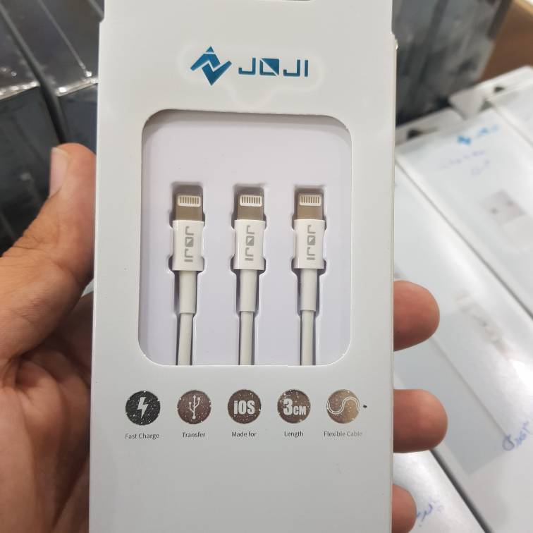 کابل شارژ JOJI مدل ZA101P از نوع USB به Lightning طول 30 سانتی‌متر