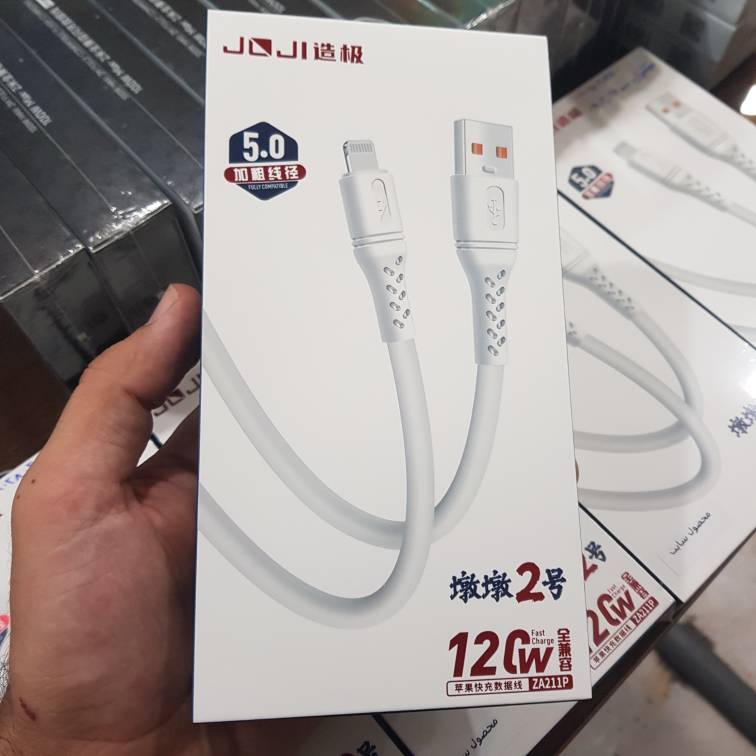 کابل شارژ JOJI مدل ZA211P از نوع USB به Lightning طول 1.2 متر
