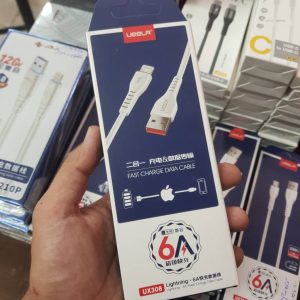 کابل شارژ UEELR مدل UX308 USB-Lightning طول 1 متر