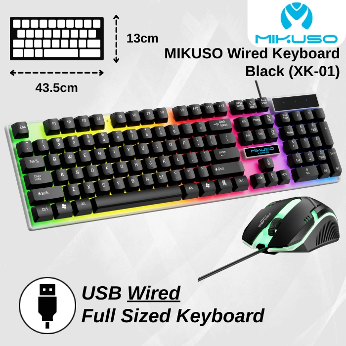 ست کیبورد و موس گیمینگ MIKUSO مدل XK-01 RGB
