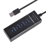 هاب 4 پورت USB 3.0 مدل USB HUB Super Speed کابل 120 سانتی‌متری