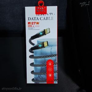 کابل شارژ مدل DK-48 از نوع Type-C به Lightning طول 1 متر 27 وات کنفی رنگ مشکی