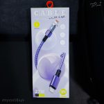 کابل شارژ مدل JKX-B186 از نوع Type-C به Lightning طول 1 متر چراغ‌دار 27 وات کنفی مشکی
